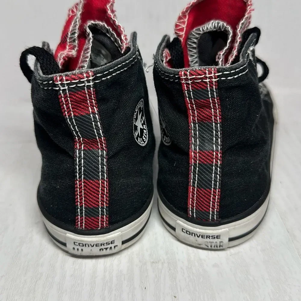 Converse All Star Chuck Taylor Black‎ Red Hi Top Sneakers Tennis Shoes size 8
